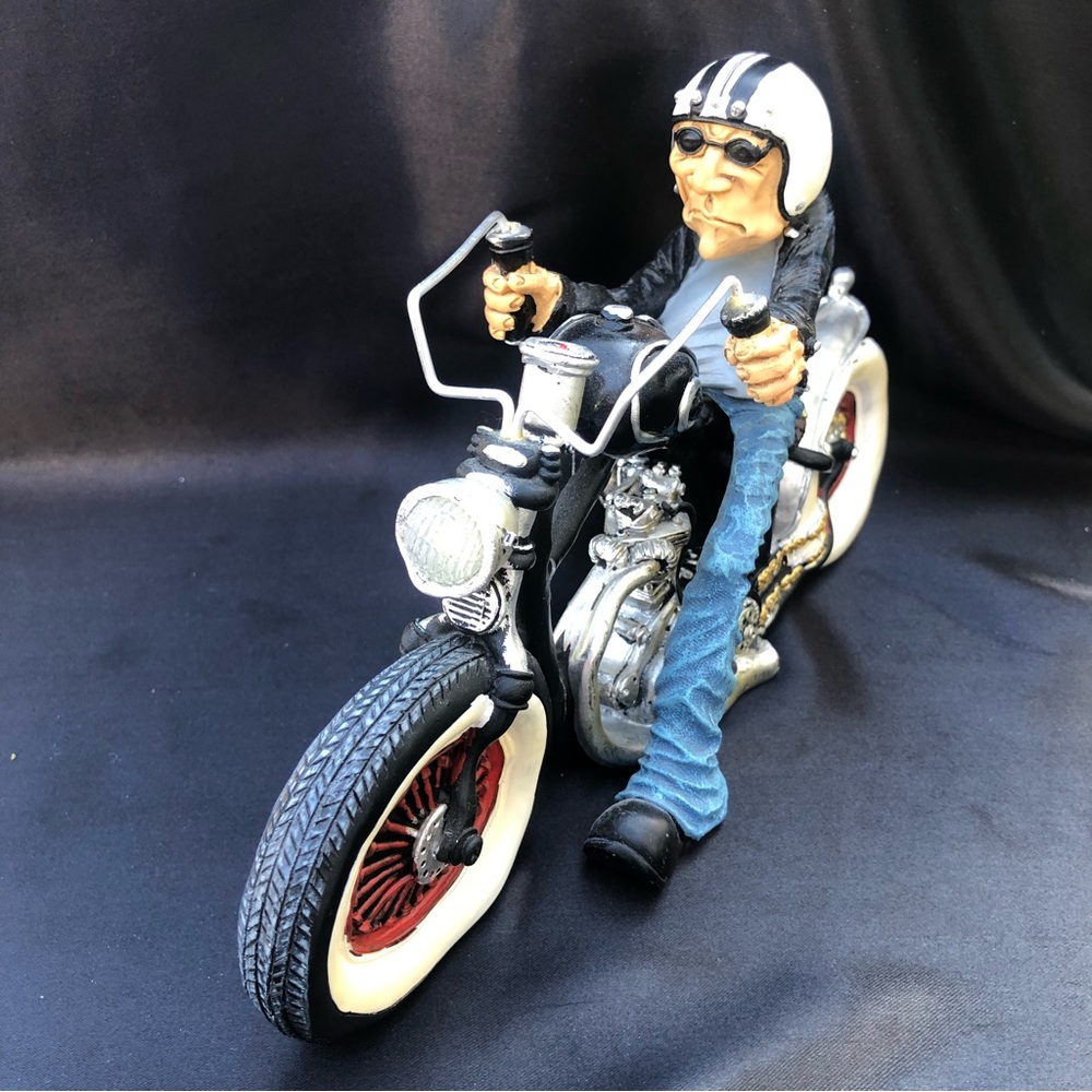 Booster Q2-2 Biker on Black Chopper Motorcycle Collectible